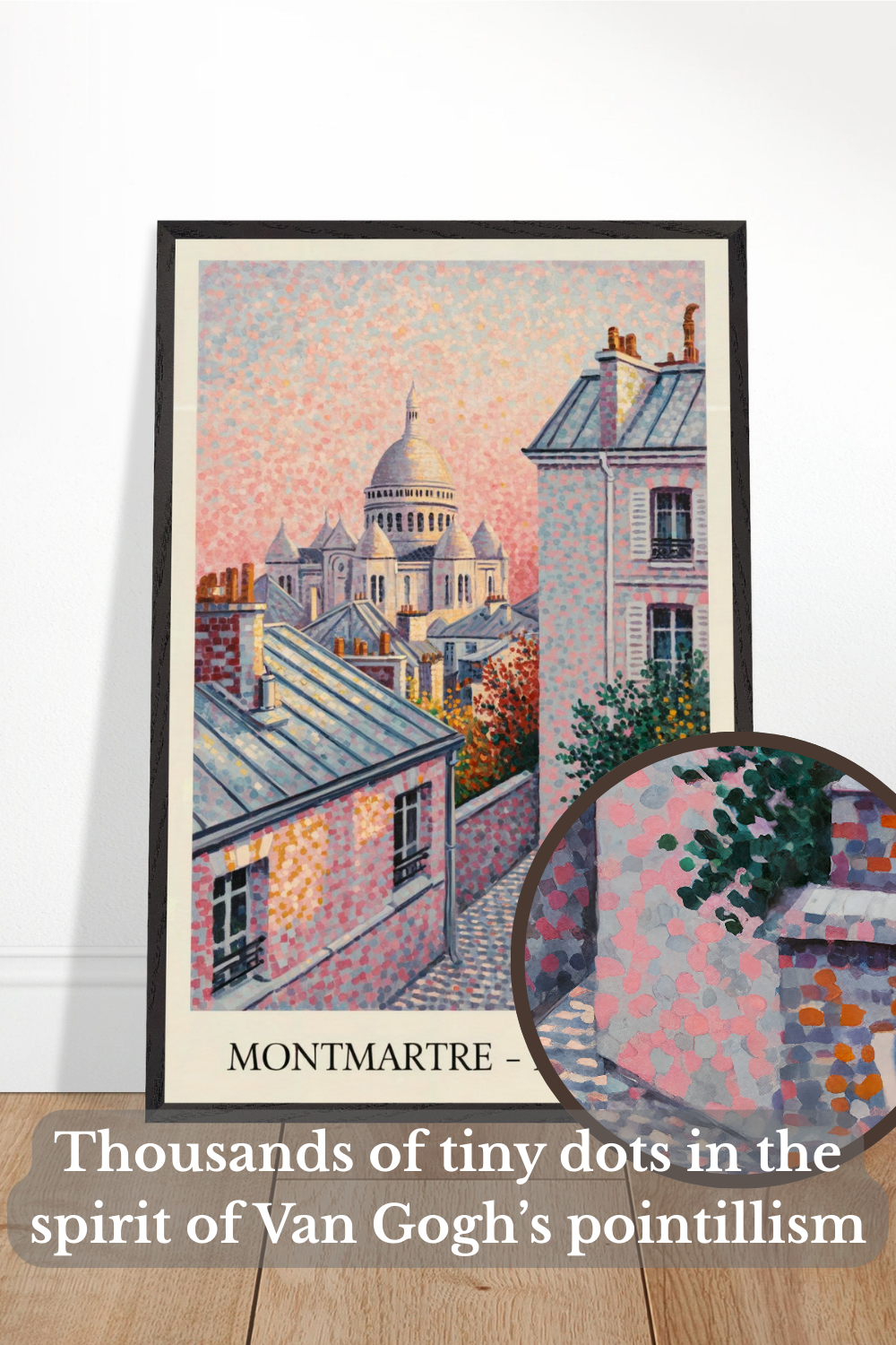 Montmartre, Paris, France - Van Gogh Style Pointillist Poster