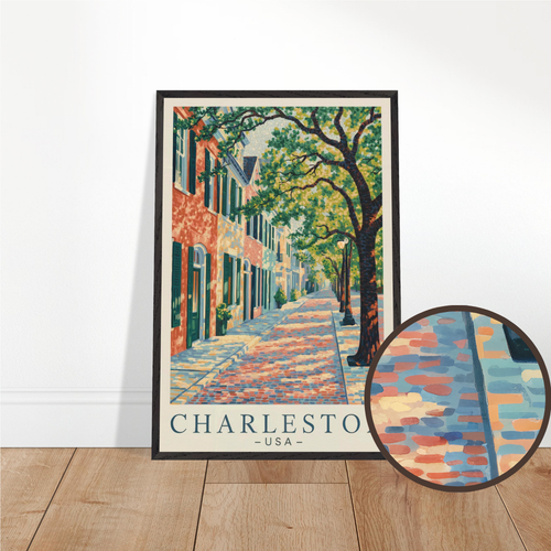 Charleston, SC, USA - Van Gogh Style Pointillist Poster