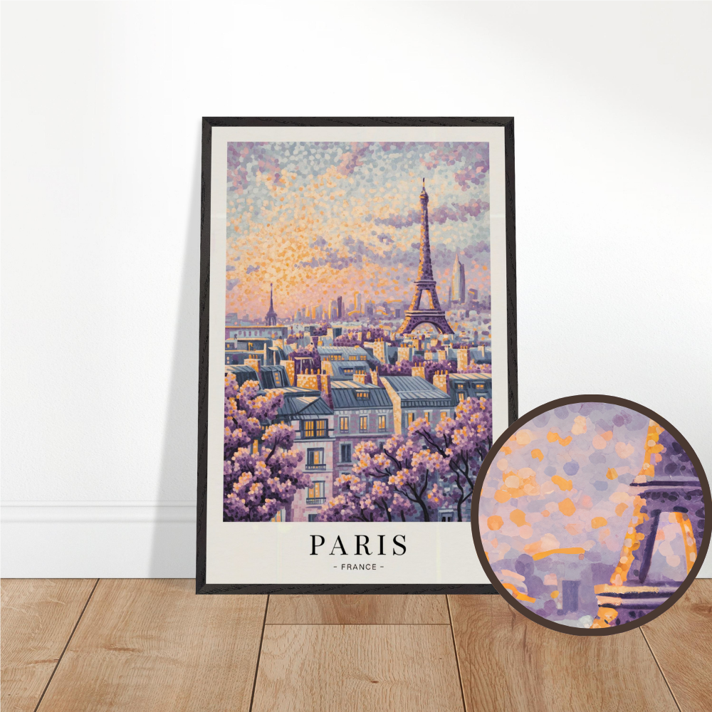 Paris, France  - Van Gogh Style Pointillist Poster
