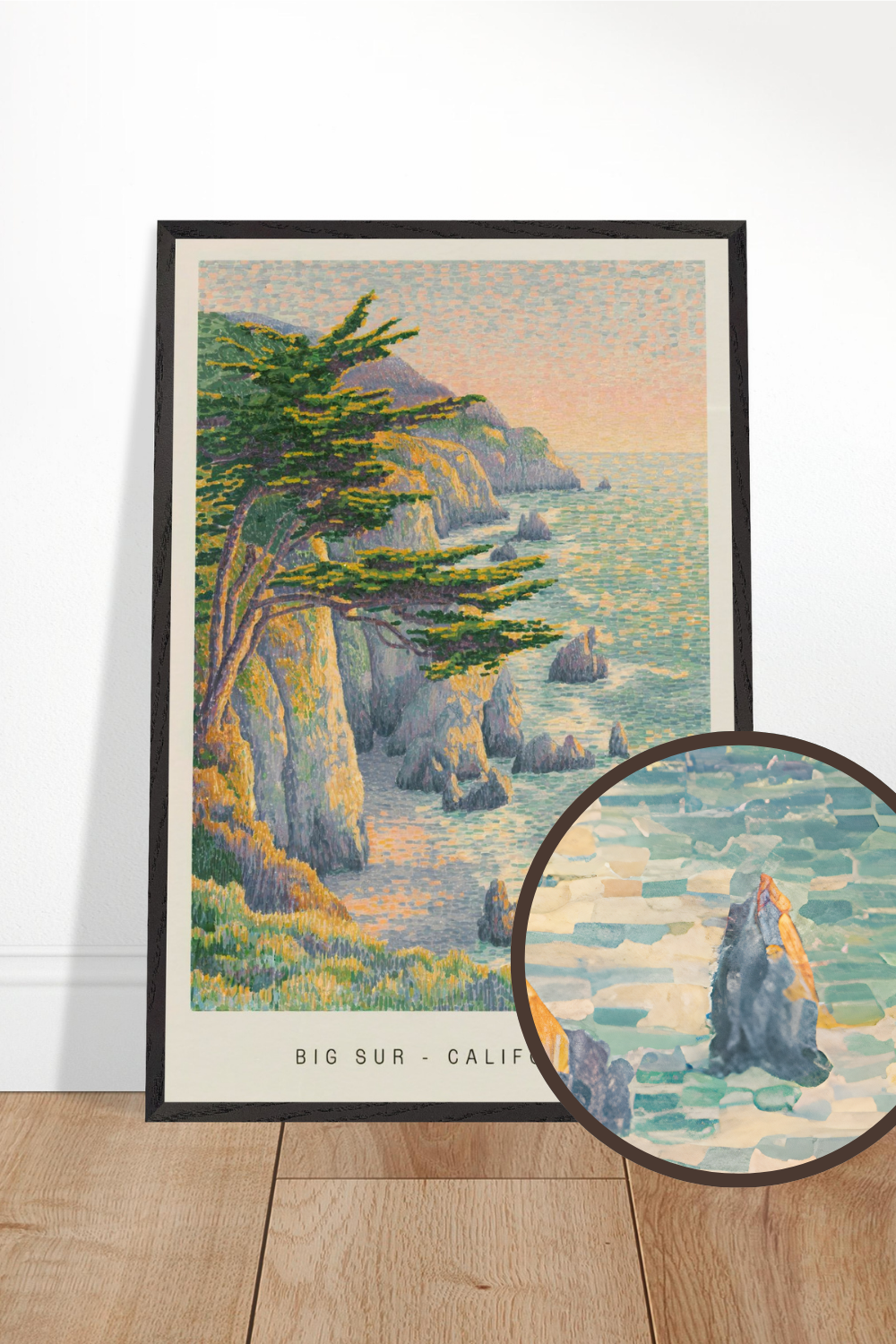 Big Sur, California, USA - Van Gogh Style Pointillist Poster