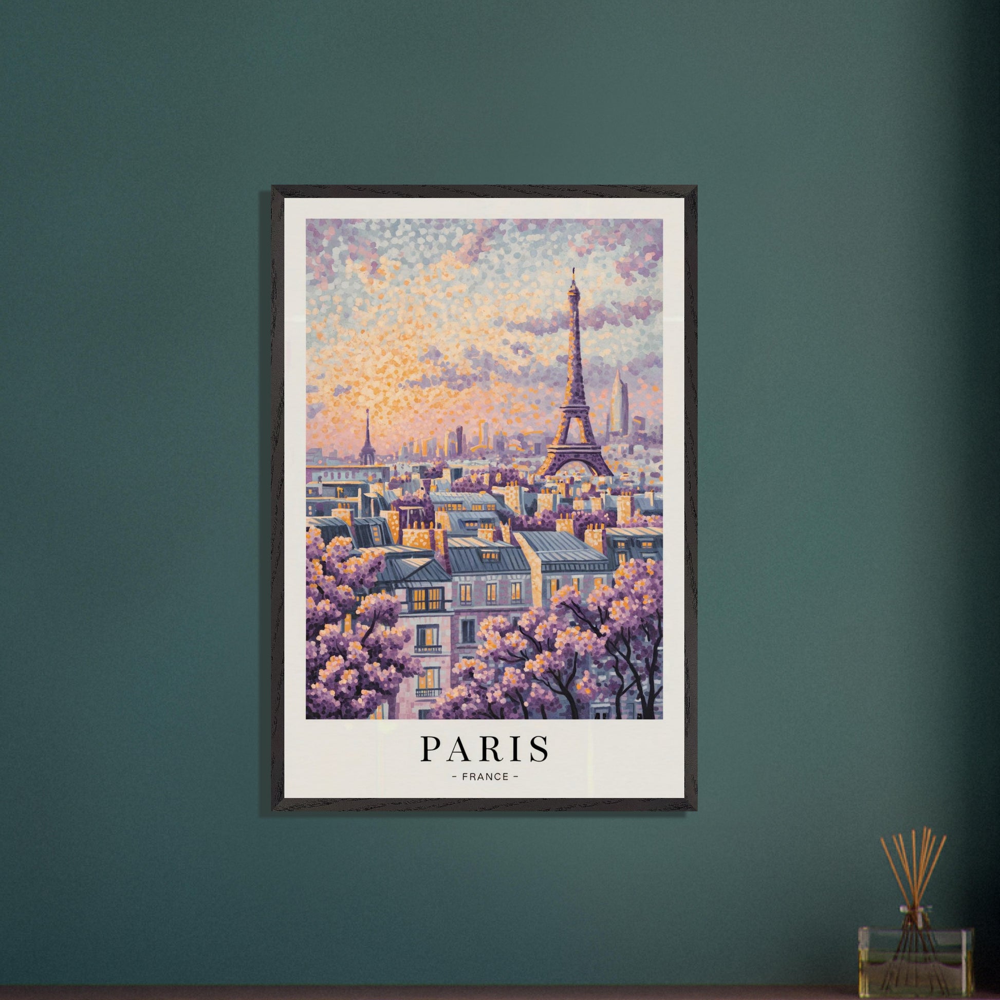 Paris, France  - Van Gogh Style Pointillist Poster
