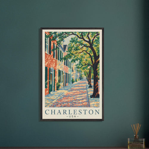 Charleston, SC, USA - Van Gogh Style Pointillist Poster