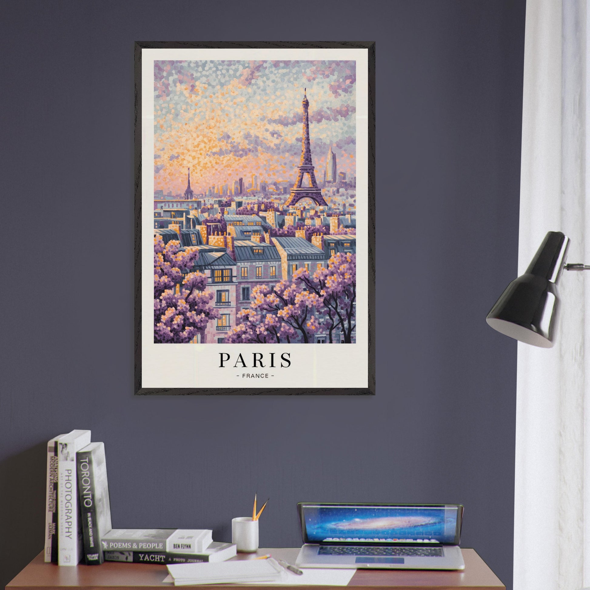 Paris, France  - Van Gogh Style Pointillist Poster