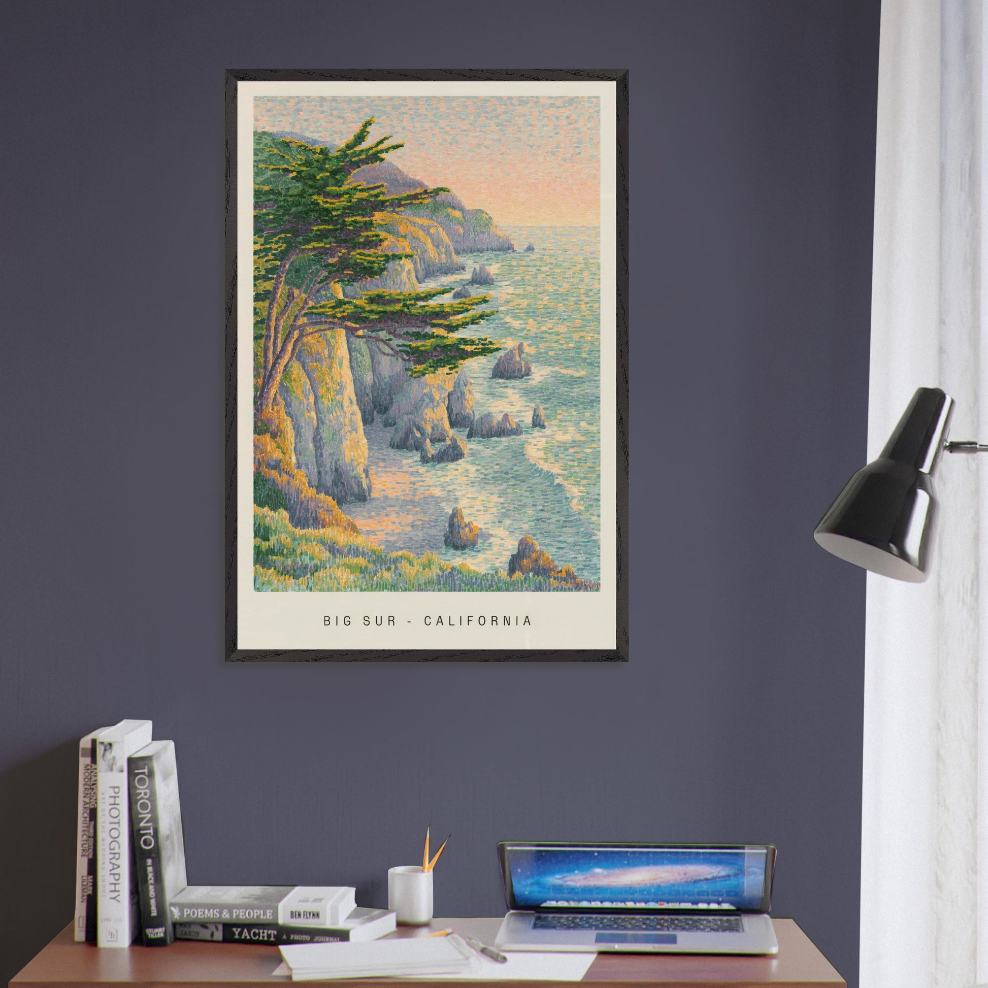 Big Sur, California, USA - Van Gogh Style Pointillist Poster
