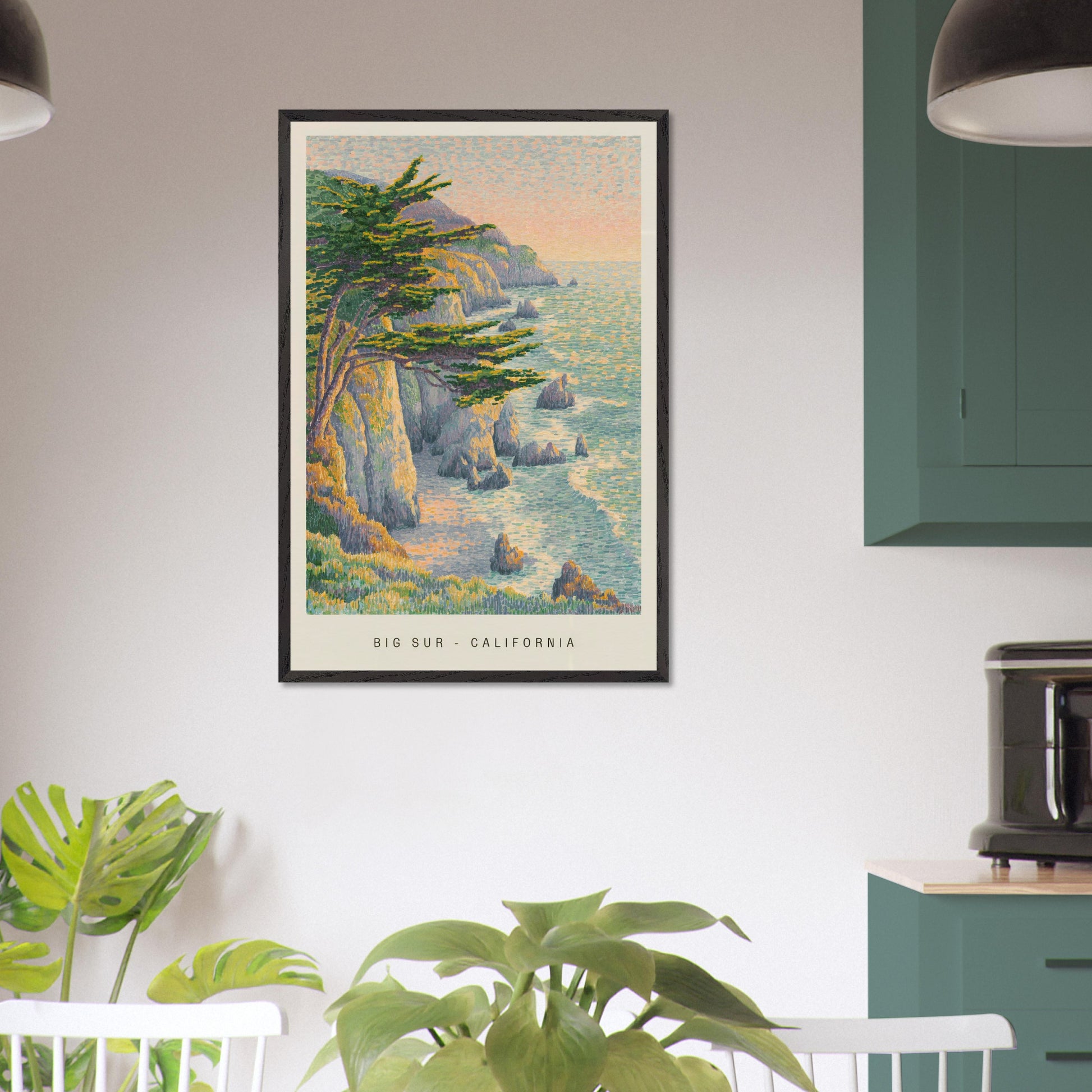 Big Sur, California, USA - Van Gogh Style Pointillist Poster