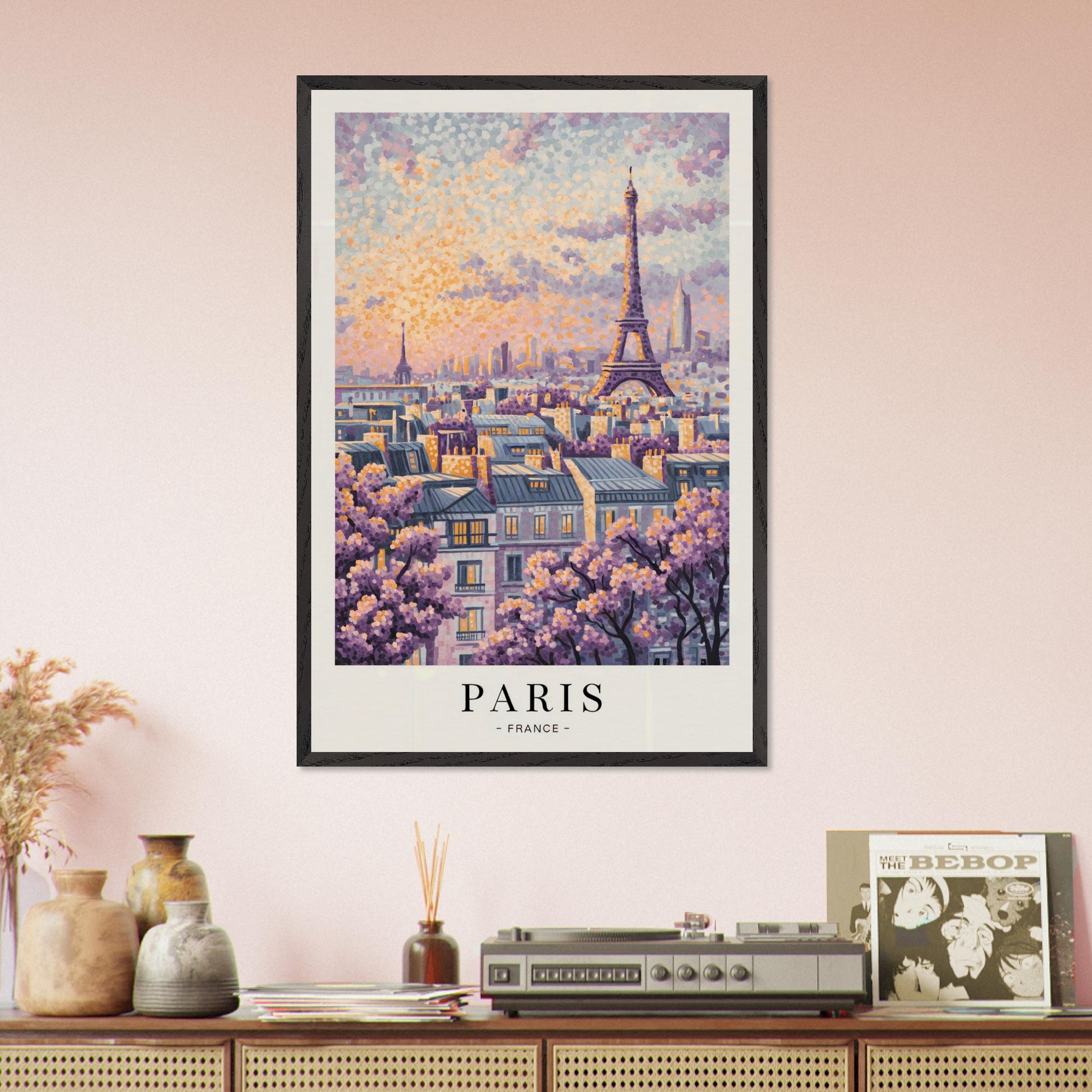 Paris, France  - Van Gogh Style Pointillist Poster