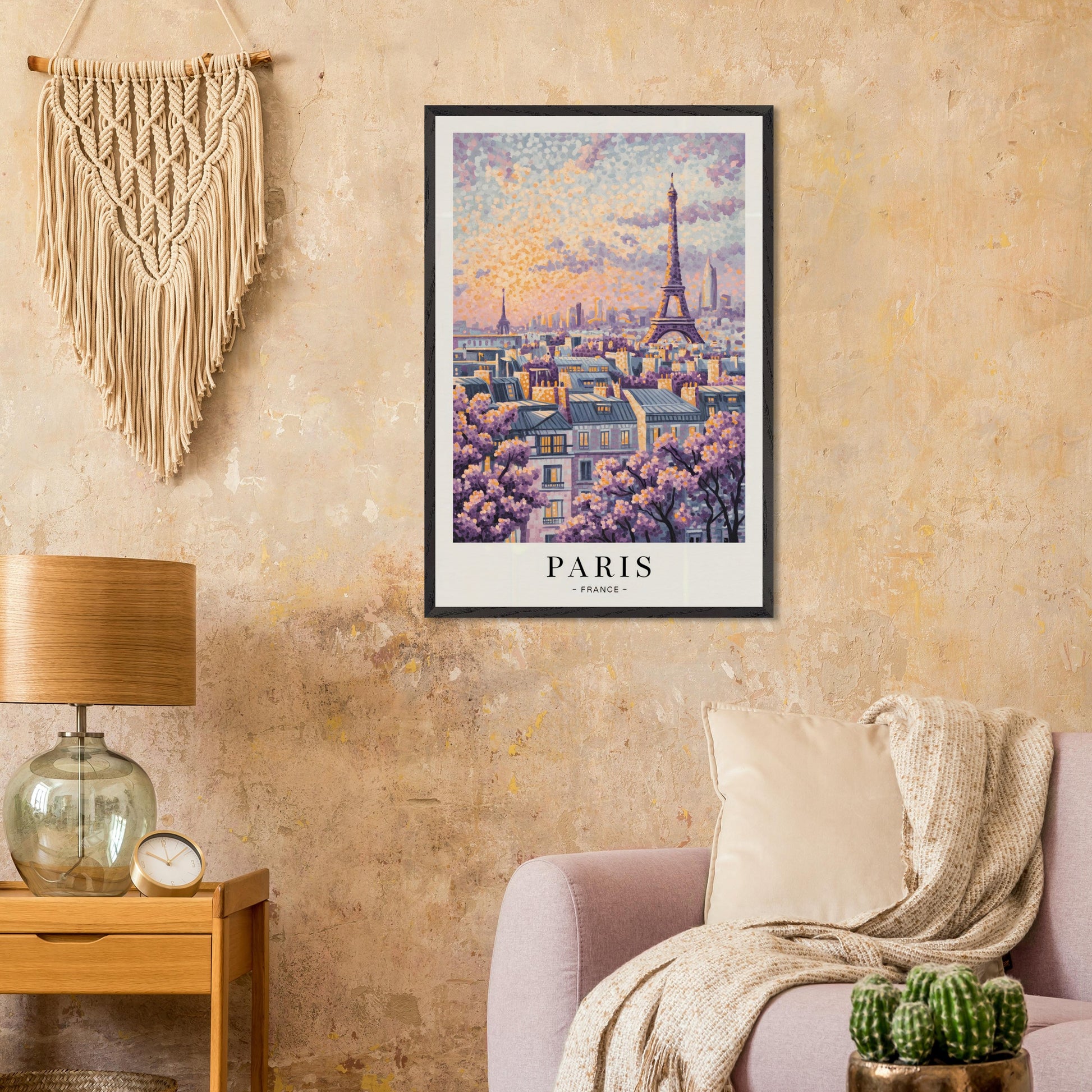 Paris, France  - Van Gogh Style Pointillist Poster