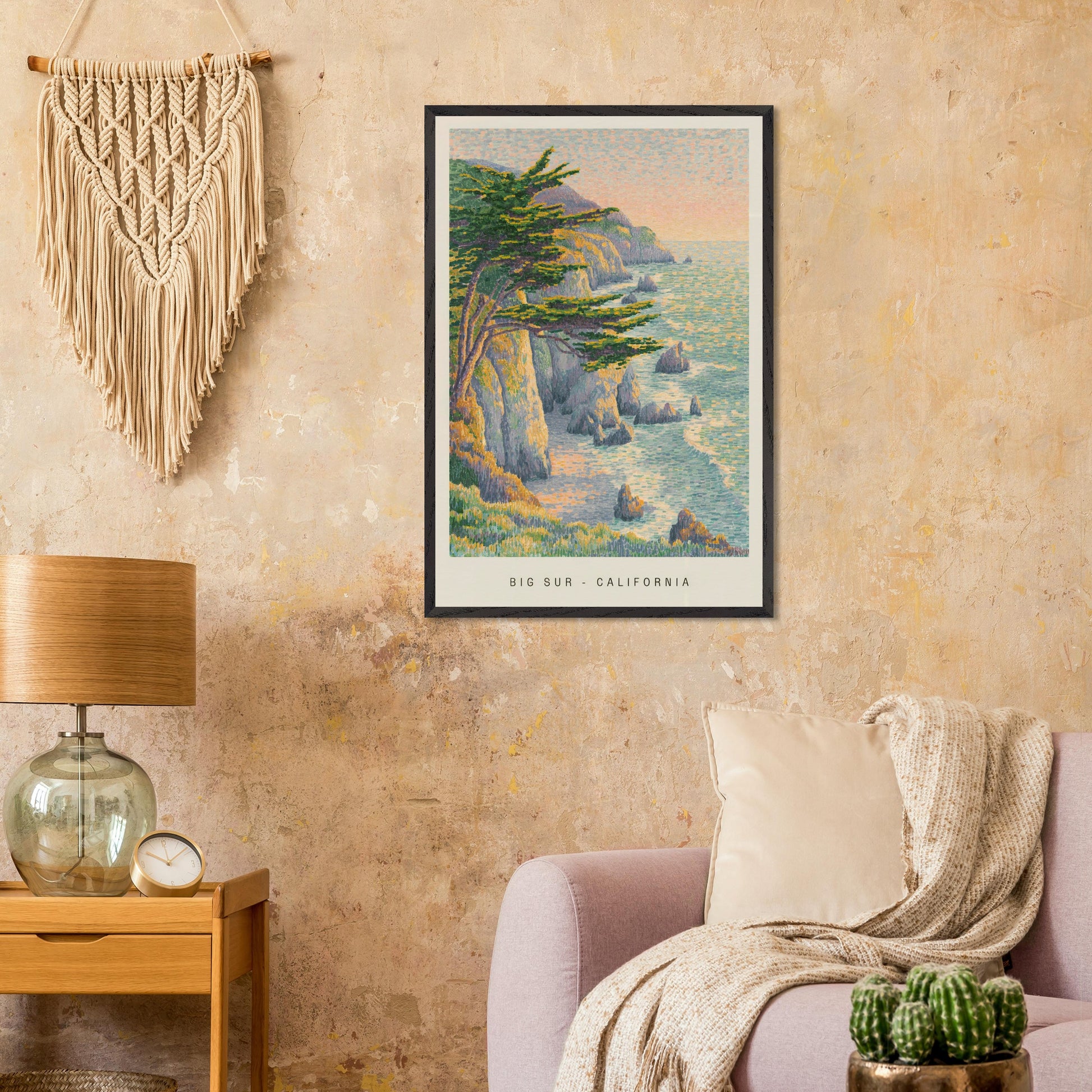 Big Sur, California, USA - Van Gogh Style Pointillist Poster