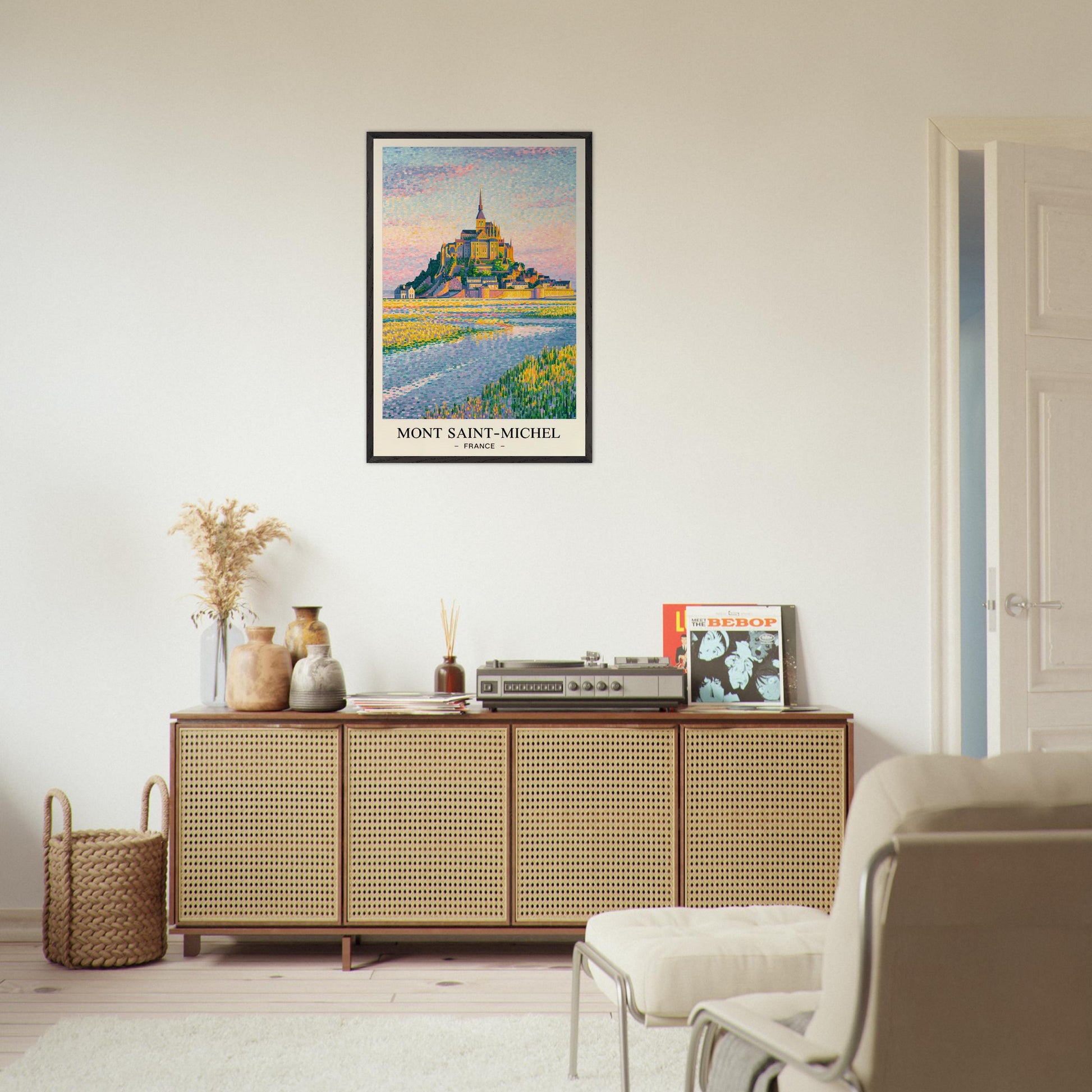 Mont Saint Michel, France - Van Gogh Style Pointillist Poster