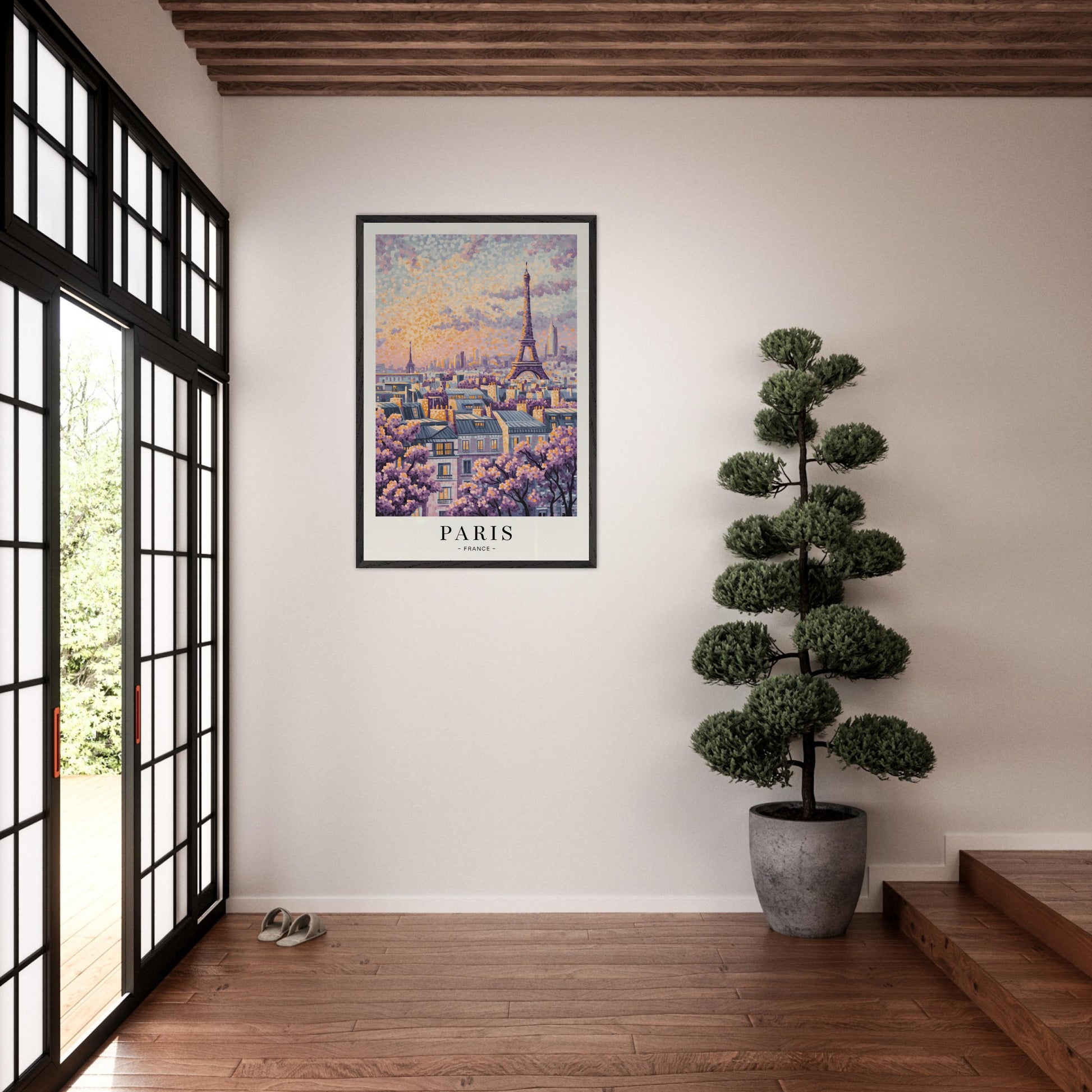 Paris, France  - Van Gogh Style Pointillist Poster