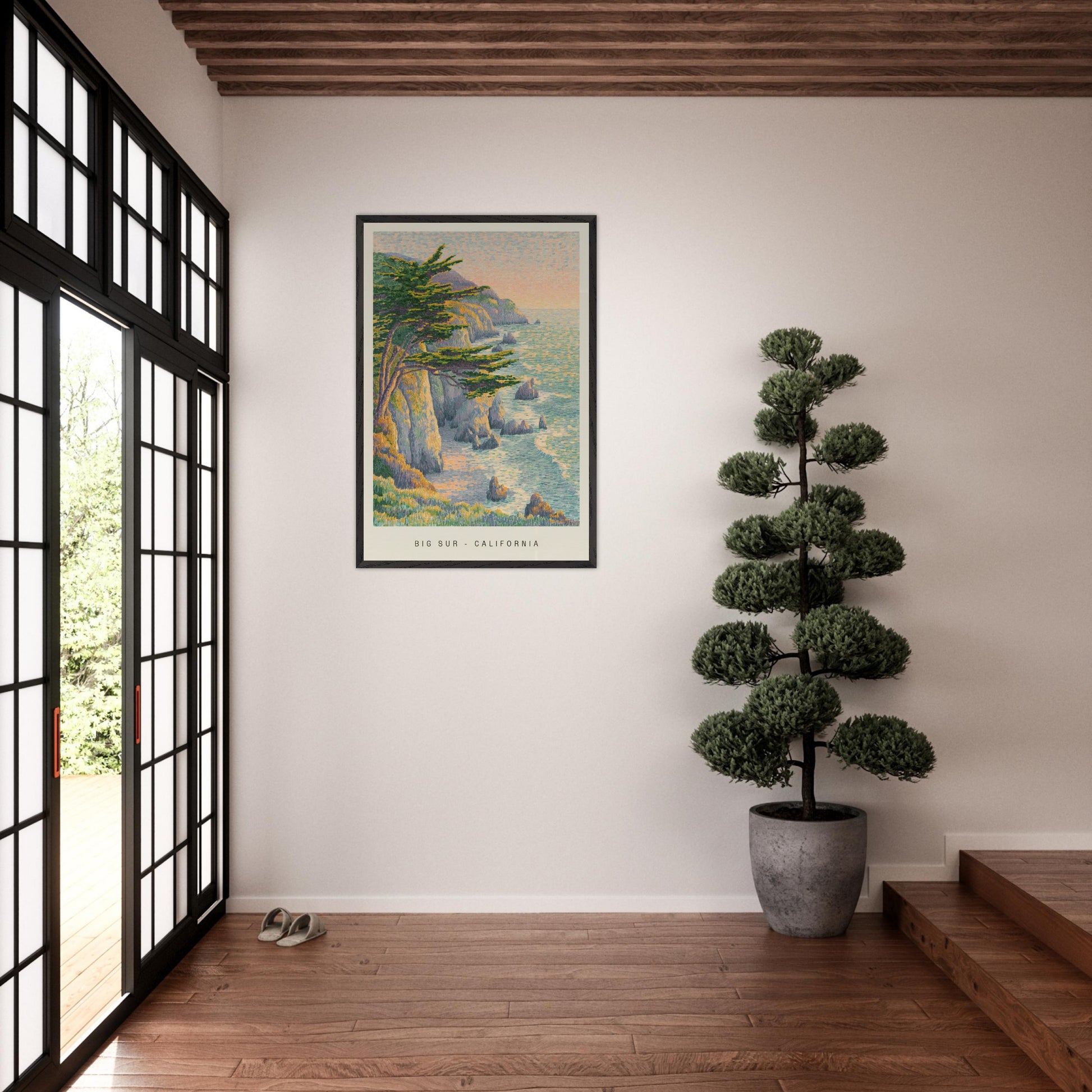 Big Sur, California, USA - Van Gogh Style Pointillist Poster